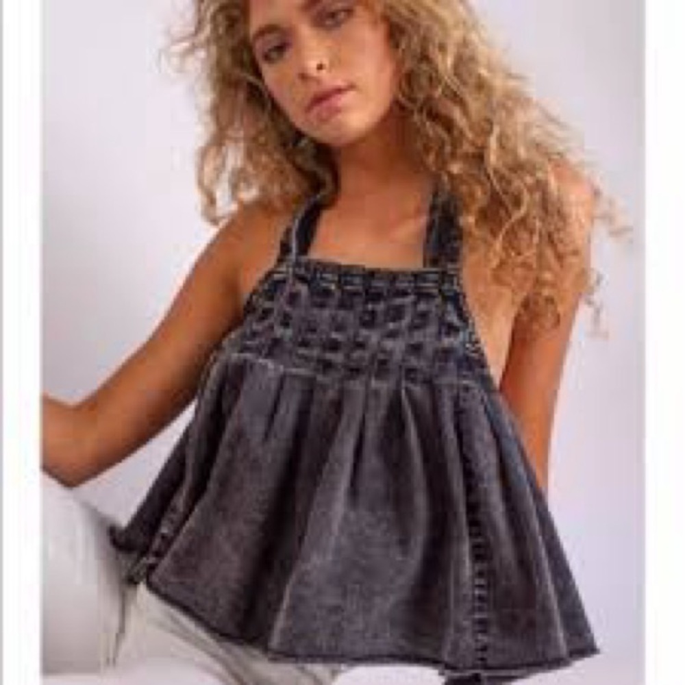 Free People‎ Size Small Marina Denim Babydoll New Condition